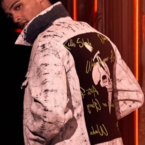 Ed Hardy Black and White Skull Bomber Jacket